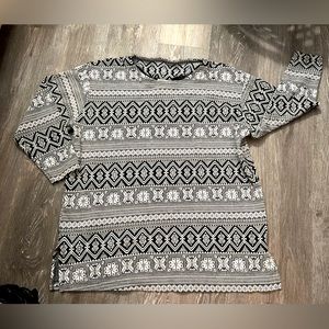 Black and white long sleeve shirt